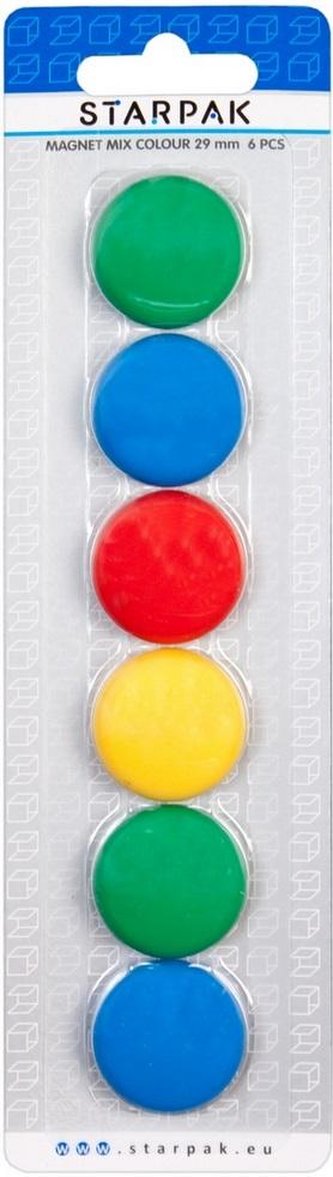 Magnes mix kolorów śr. 29 mm 6el