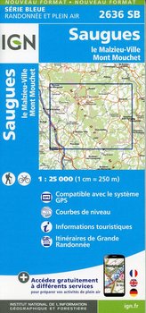Saugues.Le Malzieu-Ville.Mont-Mouchet 1:25 000