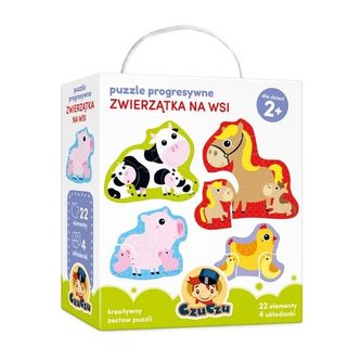 Puzzle progresywne Zwierzątka na wsi 2+