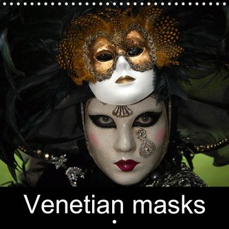 Venetian masks (Wall Calendar 2021 300 × 300 mm Square)