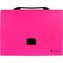 Teczka A4 z rączką 12 przegródek fluo różowa