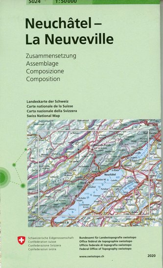 Swisstopo 1 : 50 000 Neuchâtel Les Verrières - La Neuveville