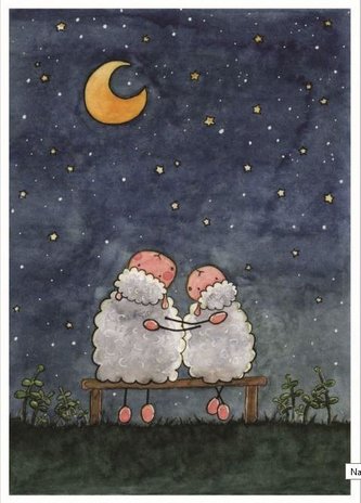 Pocztówka z kolorowanką - Miłujmy się wzajemnie