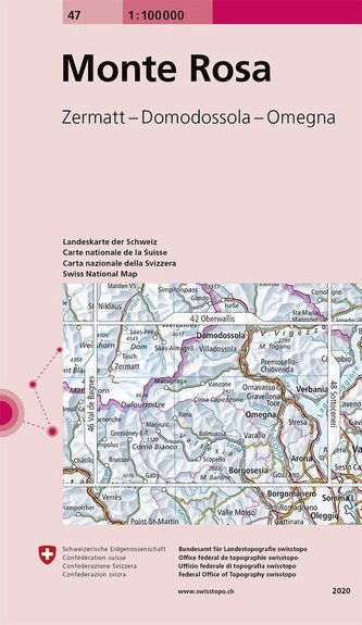 Swisstopo 1 : 100 000 Monte Rosa