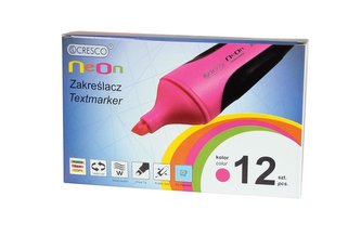 Zakreślacz neon różowy (12szt)