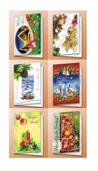 Karnet B6 Boże Narodzenie BBN świeckie (10szt) MIX