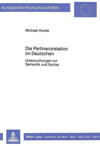 Die Pertinenzrelation im Deutschen