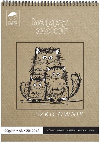 Szkicownik A3/40K Młody Artysta HAPPY COLOR