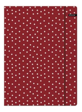 Teczka z gumką A4 Basic groszki czerwona