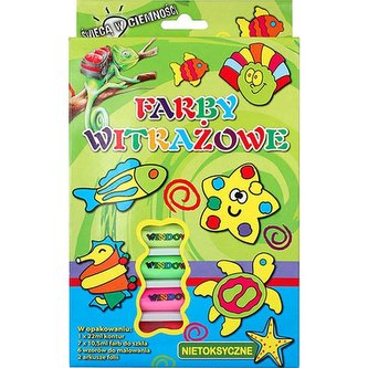 Farby witrażowe 10,5ml 7 kolorów + konturowa
