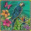 Karnet kwadrat z kopertą Parrot & Butterly