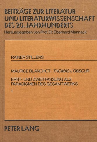 Maurice Blanchot: Thomas l'Obscur