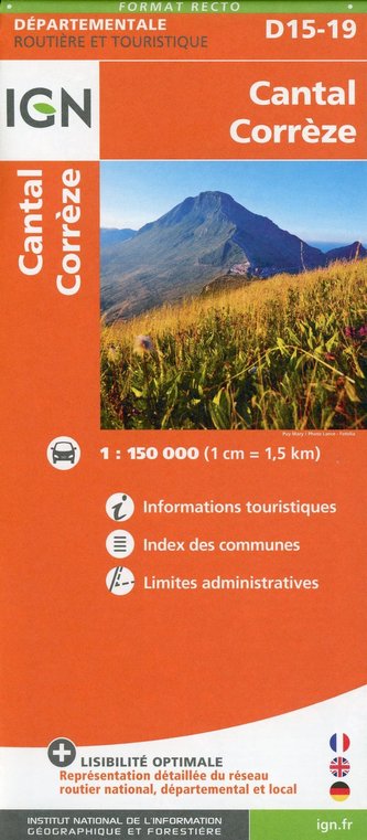 Cantal Corrèz 1:150 000