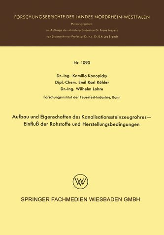 Aufbau und Eigenschaften des Kanalisationssteinzeugrohres - Einfluß der Rohstoffe und Herstellungsbedingungen