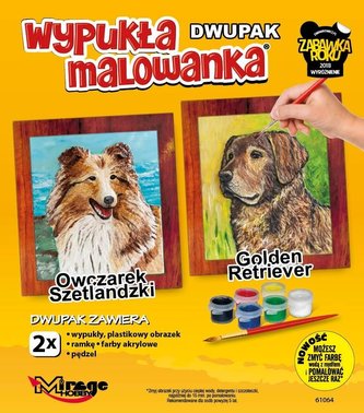 Wypukła malowanka Psy - Owczarek szetl. + Golden