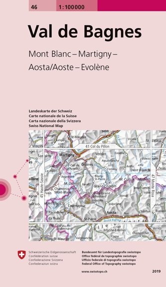 Swisstopo 1 : 100 000 Val de Bagnes