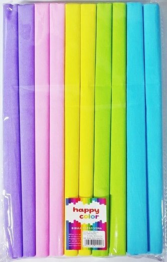 Bibuła marszczona 25x200cm pastel 10 rolek