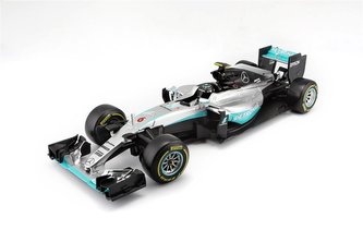 Bolid Mercedes AMG Hybrid 1:18 BBURAGO - mix motivů