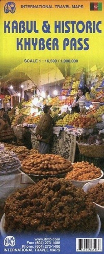 Kabul and the Historic Khyber Pass Travel Reference Map