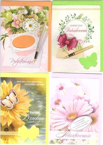 Karnet B6 z nakjejką. Podziękowania (10szt) MIX