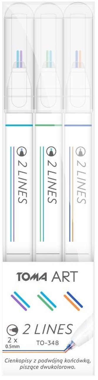 Cienkopis 2 Lines B 3 kolory TOMA
