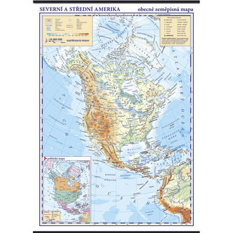 Severní a střední Amerika - školní nástěnná zeměpisná mapa 1:10 mil./96x136 cm