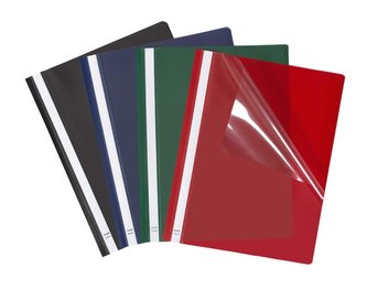 Skoroszyt Budget PP A4 z wąsami biały (25szt)