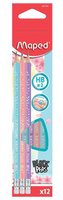 Ołówek Blackpeps Pastel HB z gumką (12szt) MAPED