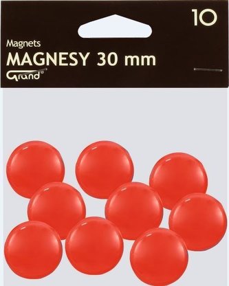 Magnes 30mm czerwony 10szt GRAND