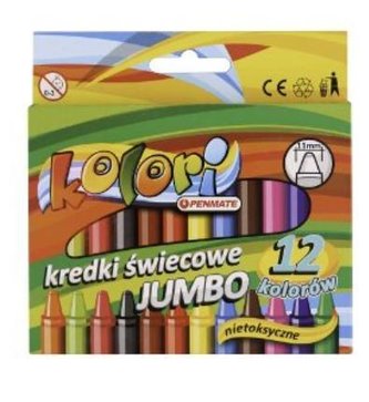 Kredki świecowe Jumbo 12 kolorów PENMATE