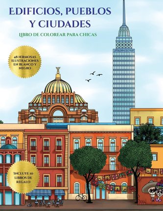 Libro de colorear para chicas (Edificios, pueblos y ciudades)