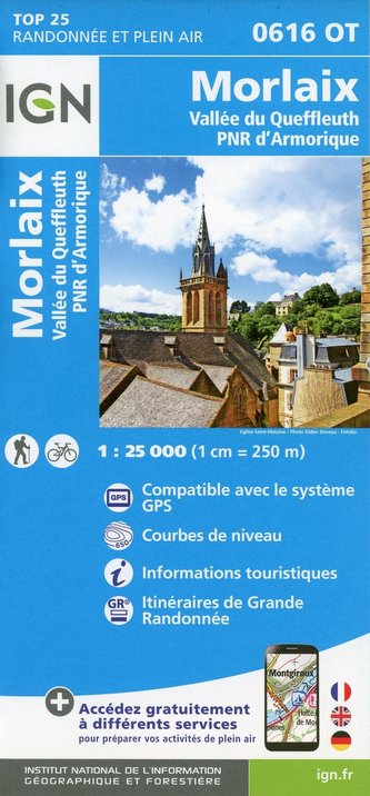 Morlaix.Vallée du Queffleuth.PNR d'Armorique 1:25 000