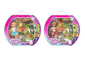 Lalka 16cm + 6 zwierzątek