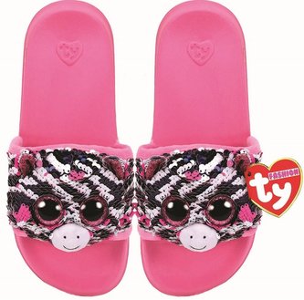Ty Fashion cekinowe kapcie - Zebra rozm.L