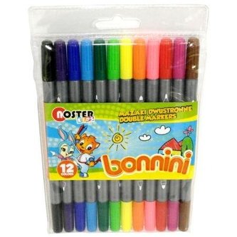 Mazaki dwustronne Bonnini 12 kolorów NOSTER
