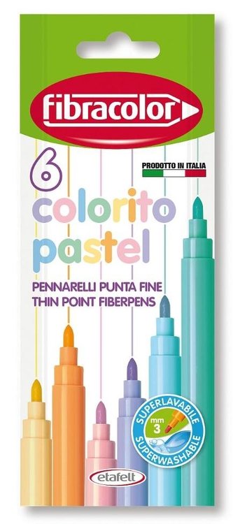Pisaki Colorito Pastel 6 kolorów FIBRACOLOR