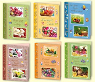 Karnet B6 Wielkanoc (10szt.) świeckie MIX