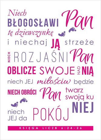 Kartka - Niech błogosławi Pan tę dziewczynkę