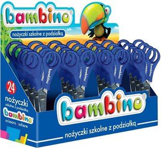 Nożyczki szkolne z podziałką (24szt) BAMBINO