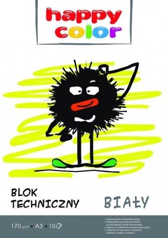 Blok techniczny biały A3/10K HAPPY COLOR