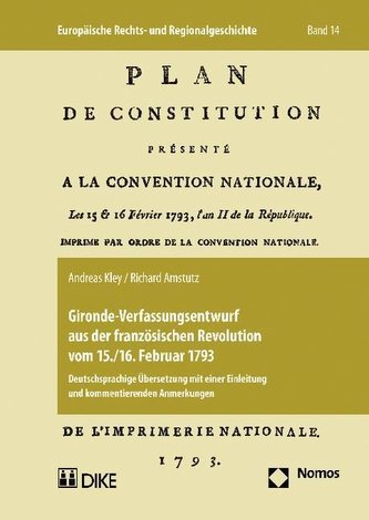Gironde-Verfassungsentwurf aus der französischen Revolution vom 15./16. Februar 1793