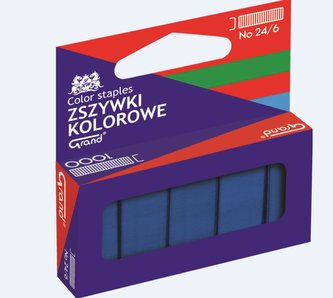 Zszywki kolorowe 24/6 niebieskie GRAND