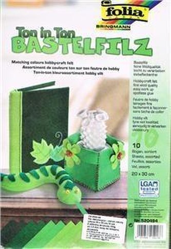 Filc dekoracyjny zielony (10szt) Mix FOLIA PAPER