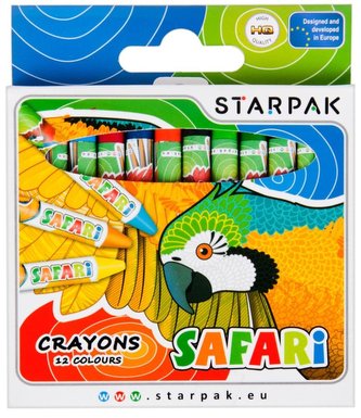 Kredki woskowe 12 kolorów Safari