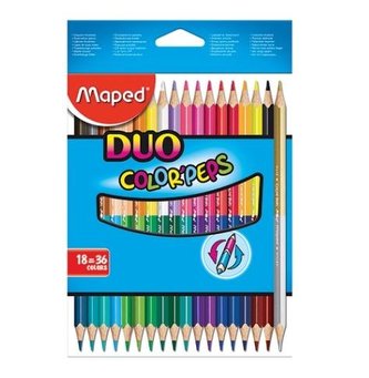 Kredki Colorpeps Duo dwustronne 18=36kolorów MAPED