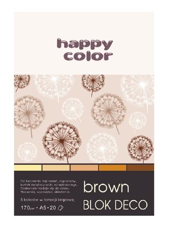 Blok A5/20K Deco Brown 170g HAPPY COLOR