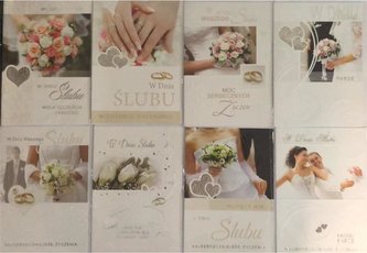 Karnet Ślub B6 tłoczony + koperta Czachorowski mix