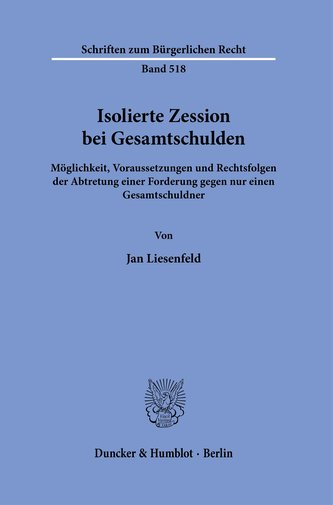 Isolierte Zession bei Gesamtschulden.