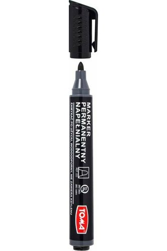 Marker okrągły czarny (12szt) TOMA