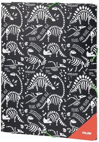 Teczka A4 cienka z gumką Million Years Ago czarna